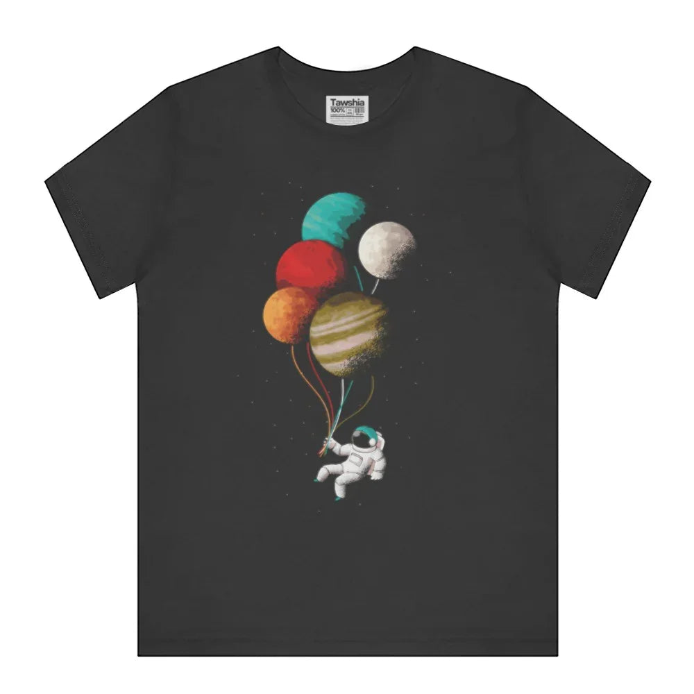 Astronaut With Planets Balloons Unique T Shirt Product