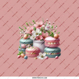Macarons and Flowers Pocket Mirror, Compact Mirror, Makeup Mirror, Travel Mirror, Purse Mirror, Stylish Mirror, Cute Pocket Mirror - Tawshia