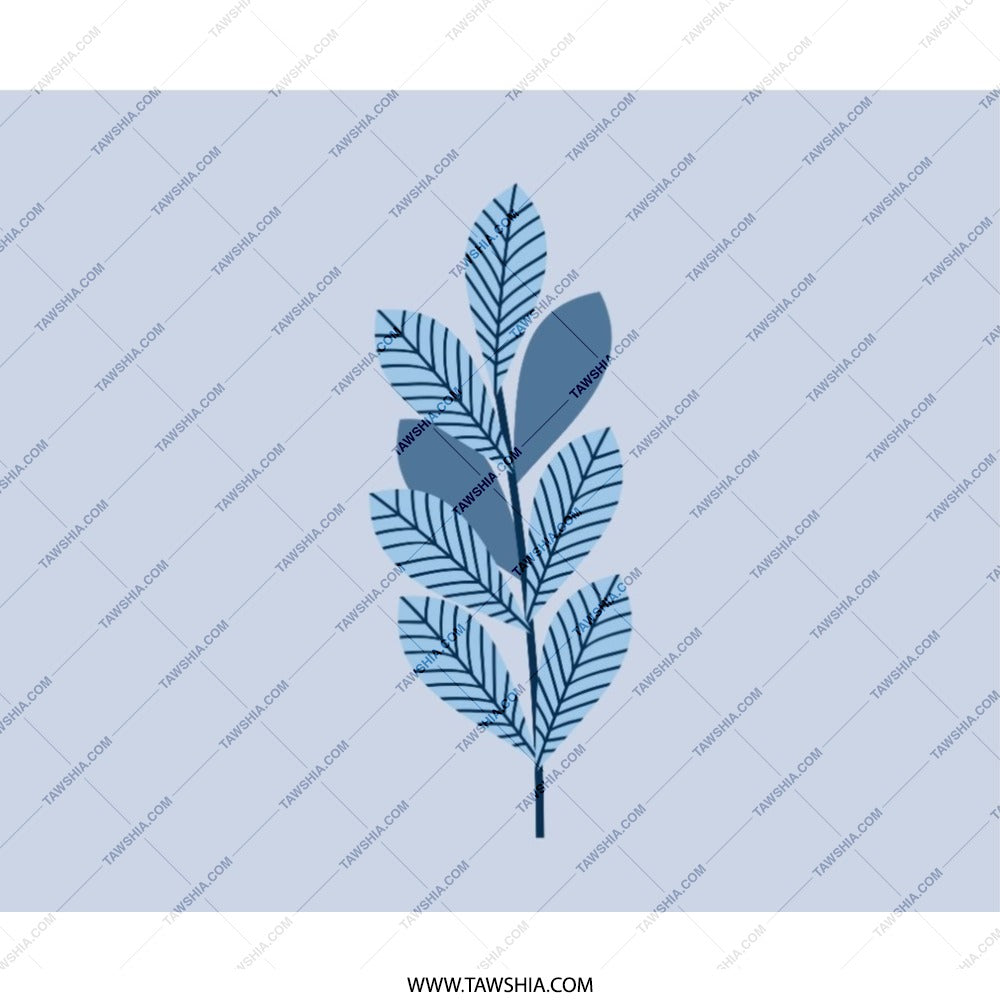 Blue Leaves Mouse Pad, Botanical Mousepad, Leaf Design, Office Decor, Desk Accessory, Computer Mouse Mat, Nature Inspired Gift - Tawshia