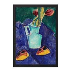 Still Life Tulips Wall Art, Expressionist Painting, Floral Art Print, Vase Art, Kitchen Wall Decor, Home Decor (134 characters) - Tawshia