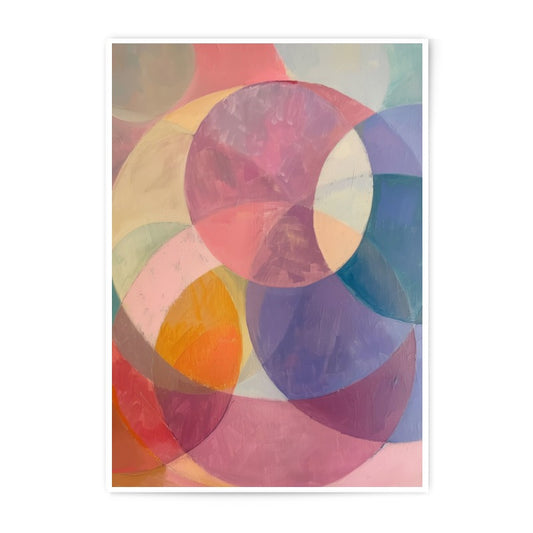 Abstract Circles Photographic Print, Colorful Wall Art, Modern Home Decor, Geometric Art Print, Minimalist Design, Art Prints for Sale - Tawshia