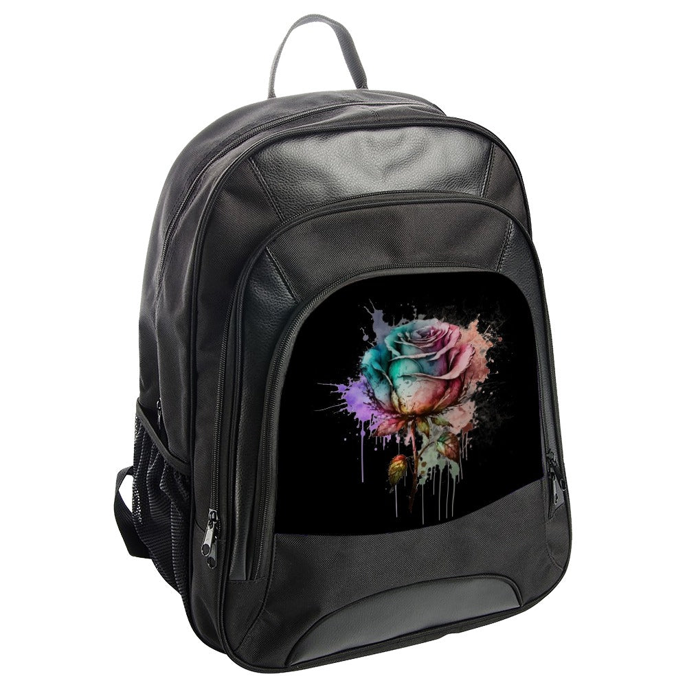 Watercolor Rose Backpack, Floral Backpack, Artistic Backpack, Flower Backpack, Unique Backpack, Gift for Her, Rose Art, School Backpack - Tawshia