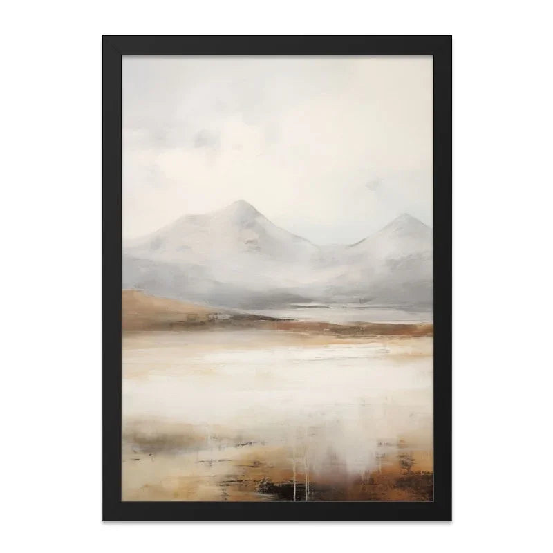 Mountain Landscape Wall Art, Abstract Mountain Art Print, Neutral Toned Art, Nature Scenery Print, Modern Home Decor, Serene Mountain View - Tawshia