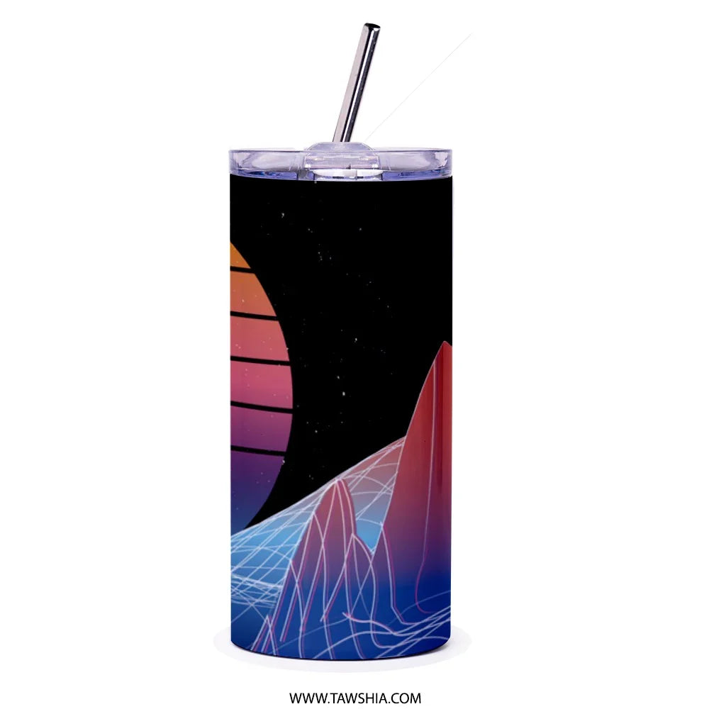 Retro Sunset Mountain Design Tumbler product type