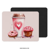 Coffee Love Mouse Pad, Cupcake Donut Mousepad, Heart Drink Mouse Pad, Foodie Mouse Pad, Cute Desk Decor, Office Accessories, Pink Mousepad - Tawshia