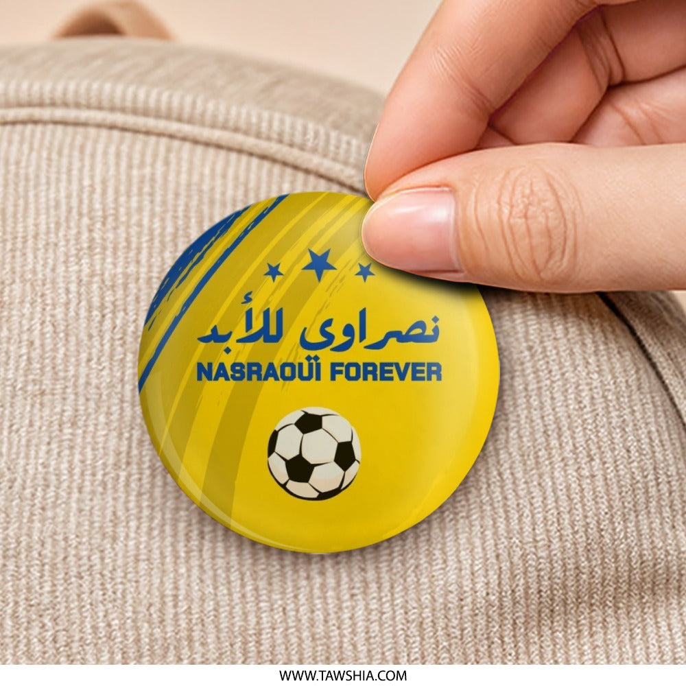 Nasraoui Forever Pinback Button, Soccer Club Button, Arabic Fan Gift, Sports Memorabilia Pin, Soccer Fan Pinback, Football Club Pin - Tawshia