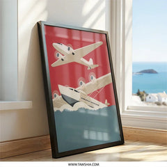 Vintage Seaplane Wall Art, Airplane Art Print, Aviation Poster, Retro Travel Art, Aviation Gift, Plane Lover Gift, Transportation Art - Tawshia