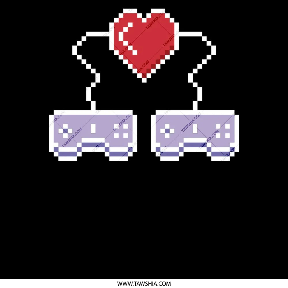 Pixel Art Heart and Controllers Design product