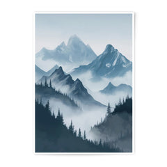 Misty Mountain Photographic Print, Landscape Art, Mountain Range, Forest Scene, Nature Wall Art, Home Decor, Serene Scenery - Tawshia