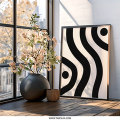 Modern Abstract Wall Art, Geometric Print, Black and Beige Decor, Minimalist Art, Contemporary Wall Decor, Home Office Art - Tawshia