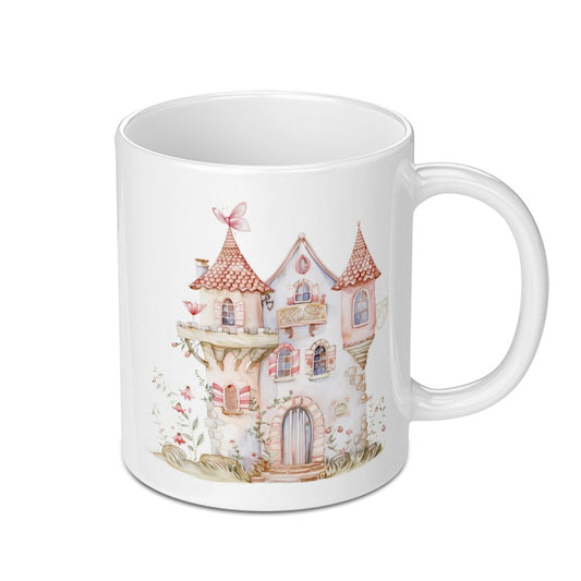 Fantasy Castle Mug, Watercolor Castle, Whimsical Home Decor, Fairy Tale Mug, Cottagecore Coffee Cup, Princess Castle Gift - Tawshia