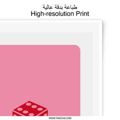 Ace of Spades Photographic Print, Dice Art Print, Pink Aesthetic, Casino Decor, Lucky Art Print, Wall Art Decor, Minimalist Print - Tawshia