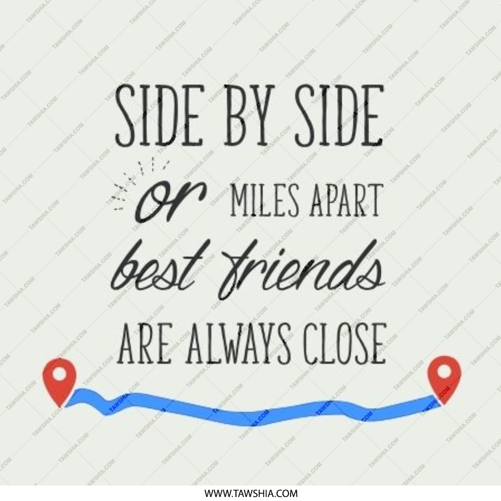 Long Distance Friendship Pinback Button, Side By Side Best Friends Button, Friendship Quote Button, Close Friends, Friendship Keepsake - Tawshia