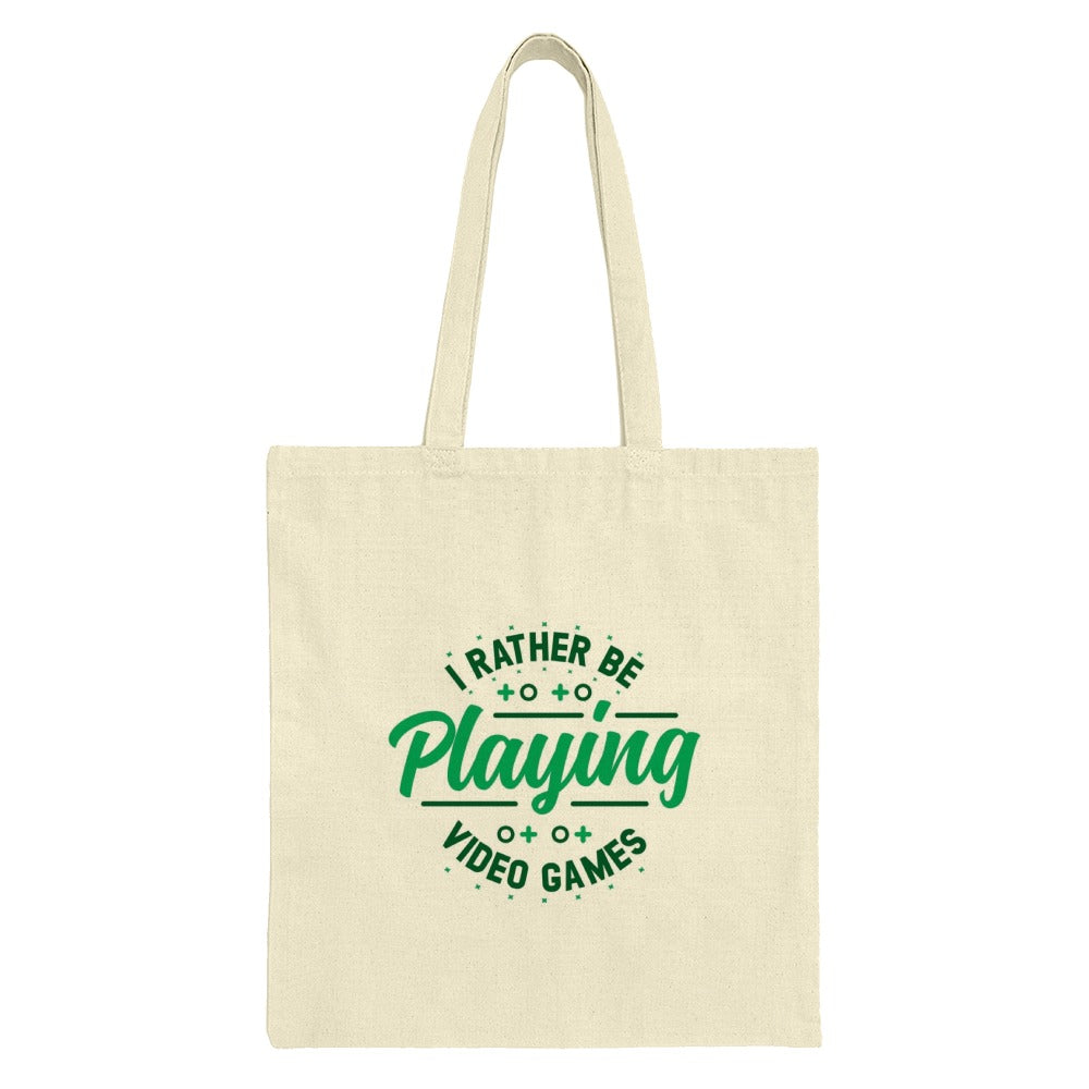Gamer Tote Bag, I Rather Be Playing Video Games, Gift for Gamers, Geeky Tote, Novelty Tote, Gaming Lover Gift, Video Game Tote - Tawshia
