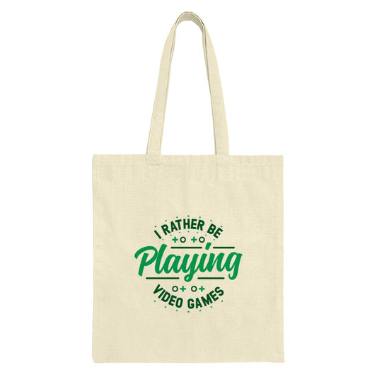 Gamer Tote Bag, I Rather Be Playing Video Games, Gift for Gamers, Geeky Tote, Novelty Tote, Gaming Lover Gift, Video Game Tote - Tawshia