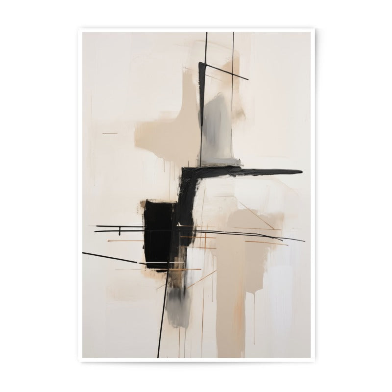 Abstract Art Photographic Print, Beige and Black Modern Art Print, Minimalist Wall Decor, Contemporary Art Photo, Home Decor Art - Tawshia