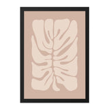 Monstera Leaf Wall Art, Abstract Plant Print, Neutral Tones Decor, Modern Home Art, Botanical Art Poster, Minimalist Art, Framed Wall Art - Tawshia