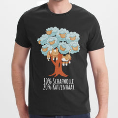 Funny Cats and Sheep Graphic Black T-Shirt product