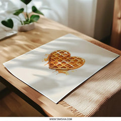 Heart Waffle Photographic Prints, Kitchen Decor, Sweet Food Art, Unique Wall Decor, Breakfast Lover Gift, Foodie Gift, Home Decor - Tawshia
