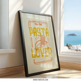 Pasta Lover Wall Art, Foodie Home Decor, Kitchen Wall Art, Funny Food Print, Italian Food Poster, Pasta Art Print, Noodle Lover Art - Tawshia