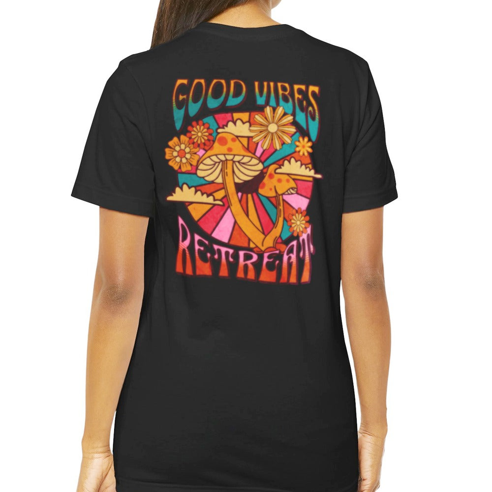 Good Vibes Retreat Graphic Back Print Shirt product