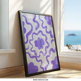 Floral Swirls Wall Art, Purple Flower Print, Abstract Wall Decor, Modern Home Art, Trendy Wall Hanging, Chic Artwork, Gift Idea - Tawshia