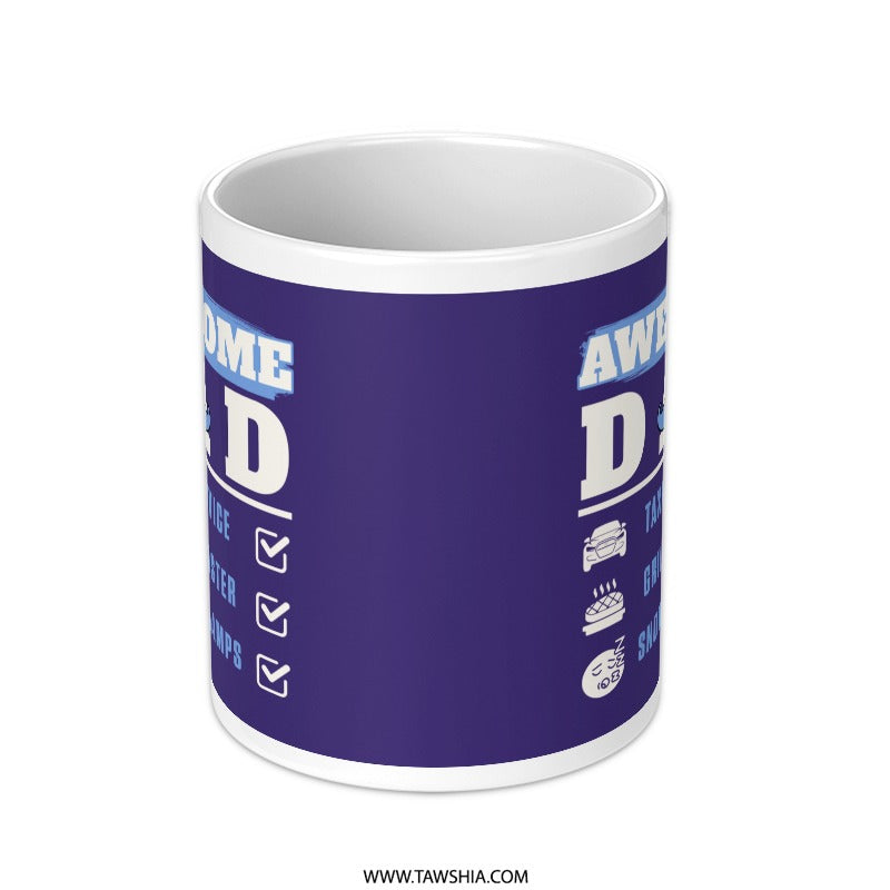 Awesome Dad Printed Mug Checklists Design product type