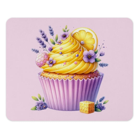 Lemon Cupcake Mouse Pad, Lavender Floral Mousepad, Cute Desk Decor, Office Accessories, Sweet Treat Design, Home Office, Computer Gift - Tawshia