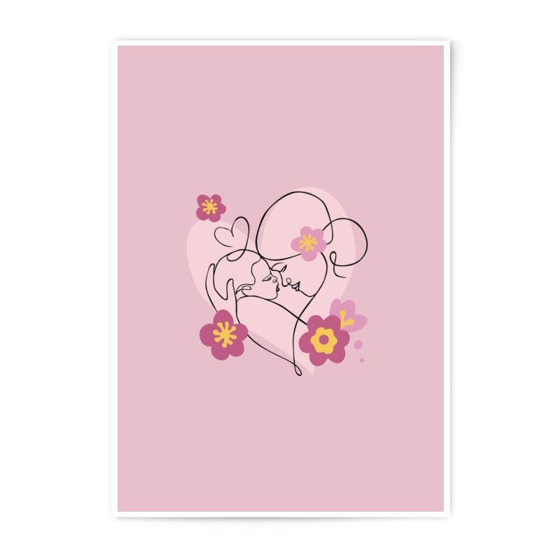 Mother and Child Photographic Prints, Line Art, Minimalist Art, Mothers Day Gift, Floral Prints, Nursery Decor, Family Art - Tawshia