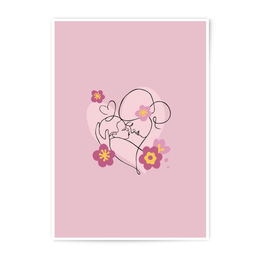 Mother and Child Photographic Prints, Line Art, Minimalist Art, Mothers Day Gift, Floral Prints, Nursery Decor, Family Art - Tawshia
