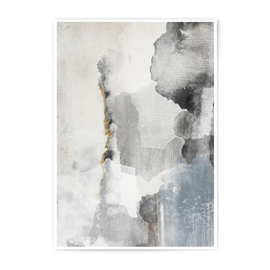 Abstract Photographic Print, Modern Art Print, Watercolor Wall Decor, Minimalist Artwork, Home Decor, Neutral Tones, Gold Accent - Tawshia