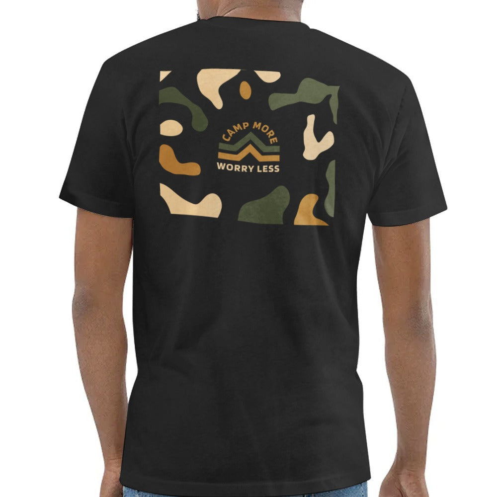 Camp More Worry Less Camo Design T-Shirt product type