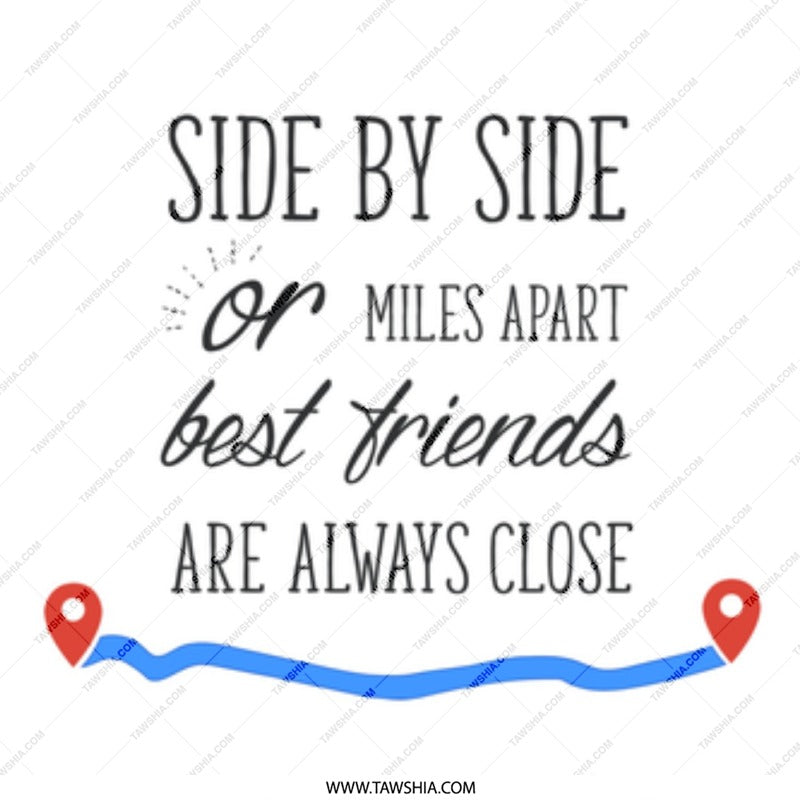Best Friend Mug, Long Distance Friendship Gift, Side by Side, Unique Friendship Mug, Birthday Gift, Friendship Coffee Mug - Tawshia