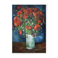 Red Poppies Photographic Print, Floral Art, Flower Still Life, Impressionist Painting, Vase of Flowers, Botanical Wall Decor - Tawshia