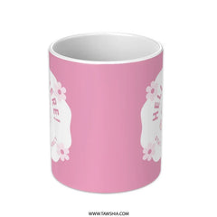 Cute Kawaii Mug, Anime Mug, Hello There Mug, Pink Mug, Sparkly Mug, Gift for Her, Aesthetic Mug, Trendy Mug, Cartoon Mug, Anime Girl - Tawshia