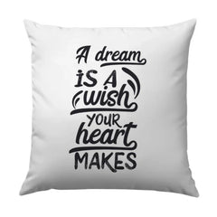 Dream Wish Heart Pillow, Motivational Throw Cushion, Inspirational Quote Decor, Home Accent Pillow, Bedroom Decor Pillow - Tawshia