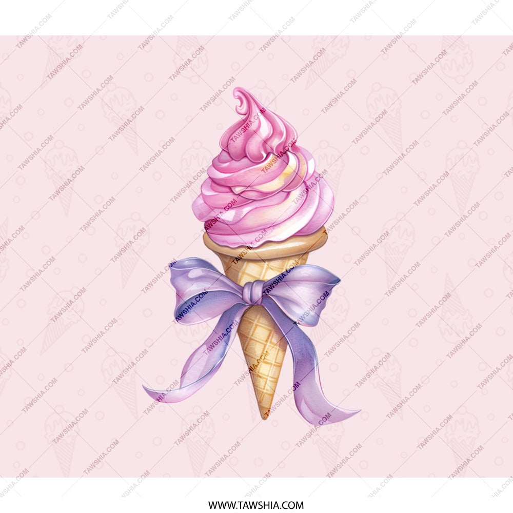 Cute Ice Cream Cone Backpack, Watercolor Treat, Pink Dessert Backpack, Sweet Fashion, Kawaii Backpack, Foodie Gift, Backpack for Girls - Tawshia
