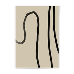 Minimalist Line Art Photographic Print, Abstract Wall Decor, Modern Art Print, Beige and Black Art, Home Decor - Tawshia