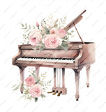 Piano Mug, Floral Piano Art, Music Lover Gift, Musician Mug, Piano Teacher Gift, Elegant Coffee Mug, Unique Gift Idea - Tawshia