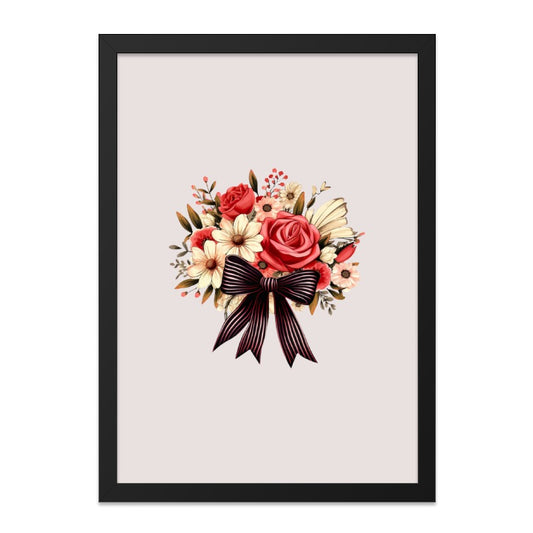 Floral Bouquet Wall Art, Rose Daisy Print, Flower Arrangement Picture, Elegant Home Decor, Gift for Her, Living Room Art - Tawshia
