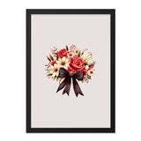 Floral Bouquet Wall Art, Rose Daisy Print, Flower Arrangement Picture, Elegant Home Decor, Gift for Her, Living Room Art - Tawshia