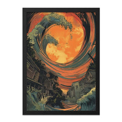 Epic Wave Wall Art, Japanese Tsunami Print, Dramatic Sea Art, Coastal Decor, Unique Home Decor, Ocean Artwork, Wave Illustration - Tawshia