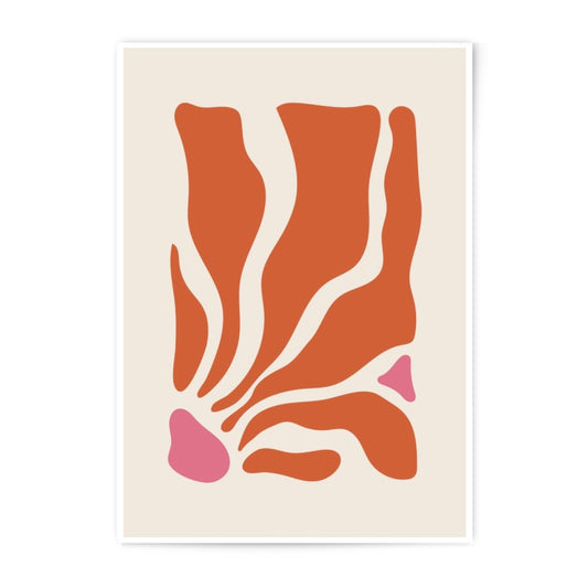 Abstract Art Photographic Print, Modern Home Decor, Minimalist Wall Art, Orange and Pink Shapes, Trendy Print, Living Room Art, Gift Idea - Tawshia
