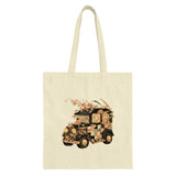 Vintage Car Tote, Floral Antique Automobile Bag, Unique Auto Art, Retro Vehicle Lover Gift, Cute Everyday Bag - Tawshia