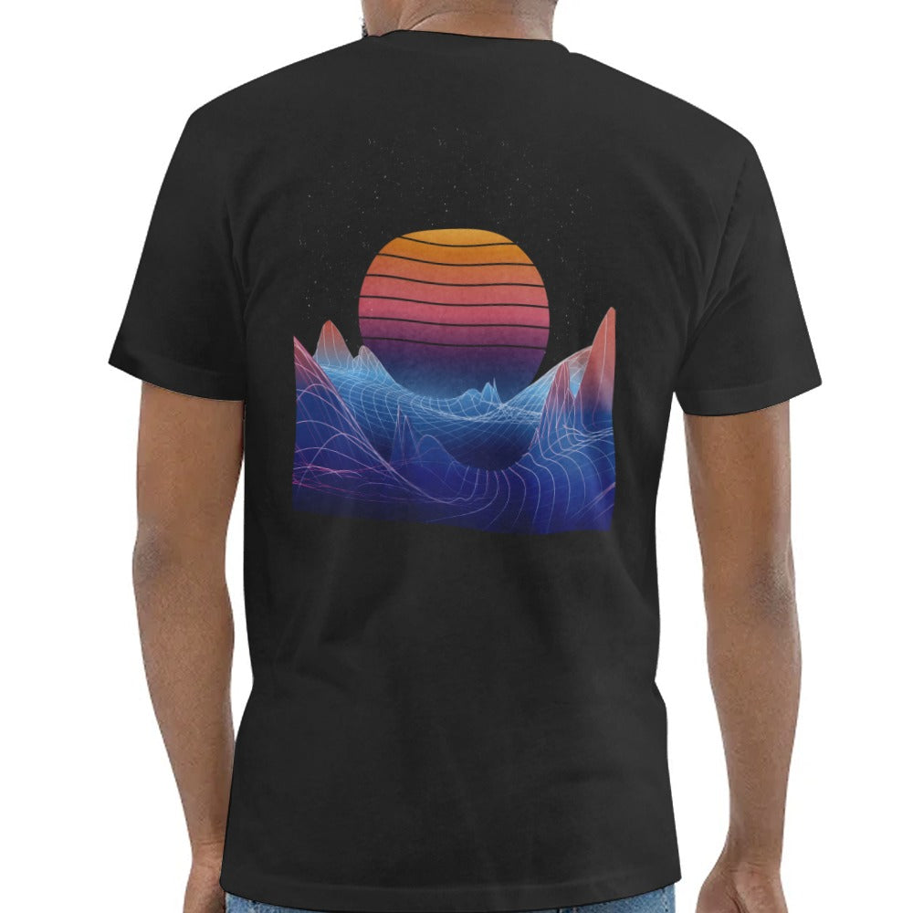 Abstract Sunset Mountains Graphic Shirt product type