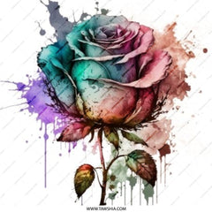 Watercolor Rose Pinback Button, Floral Badge, Artsy Accessory, Colorful Rose Pin, Expressive Design, Unique Gift, Trending Now - Tawshia
