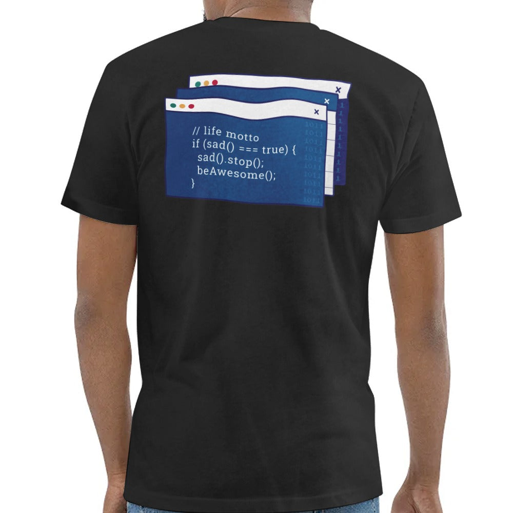 Life Motto If Sad Be Awesome Coding T-Shirt product