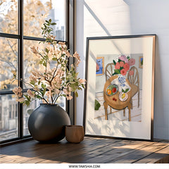 Still Life Wall Art, Flowers and Fruit Art Print, Home Decor, Floral Painting, Modern Art, Kitchen Art, Dining Room Wall Decor - Tawshia