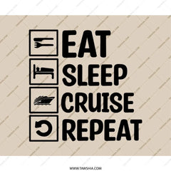Eat Sleep Cruise Repeat MousePad, Funny Cruise Vacation Gift, Cruise Lover Office Desk Accessories, Cruise Holiday Desk Decor Mouse Pad - Tawshia