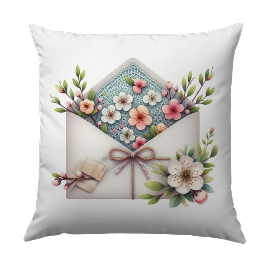 Floral Envelope Pillow, Flower Bouquet Pillow, Spring Bloom Decor, Watercolor Floral Art Pillow, Decorative Pillow, Gift for Her - Tawshia